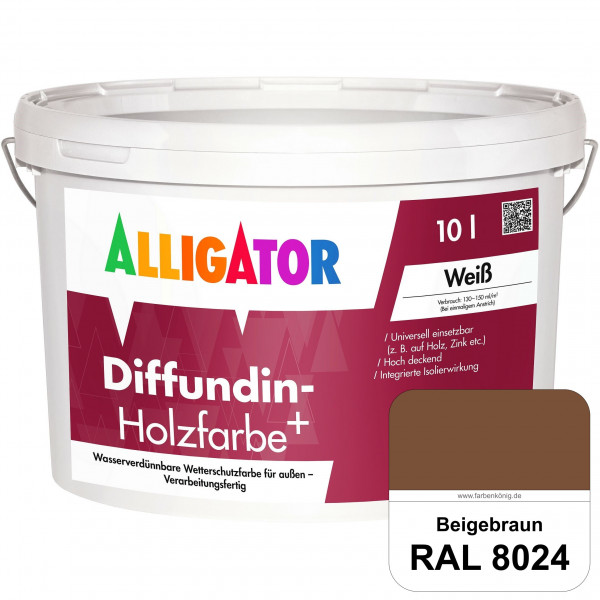 Diffundin-Holzfarbe+ (RAL 8024 Beigebraun)