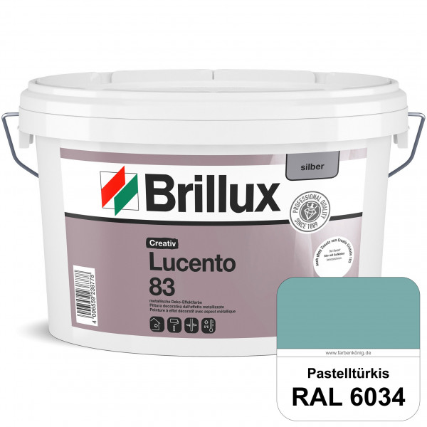 Creativ Lucento 83 (RAL 6034 Pastelltürkis) Strapazierfähige Deko-Effektfarbe mit metallischer Oberf