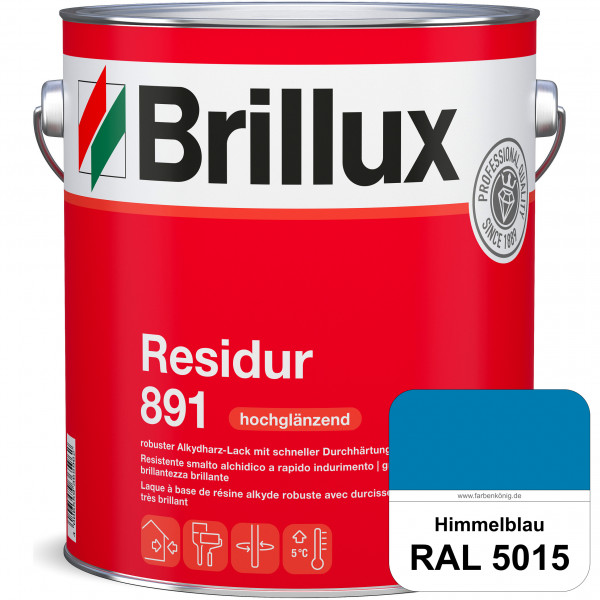 Residur 891 (RAL 5015 Himmelblau) widerstandsfähige, schnell trocknender Lack für grundierte Metallb