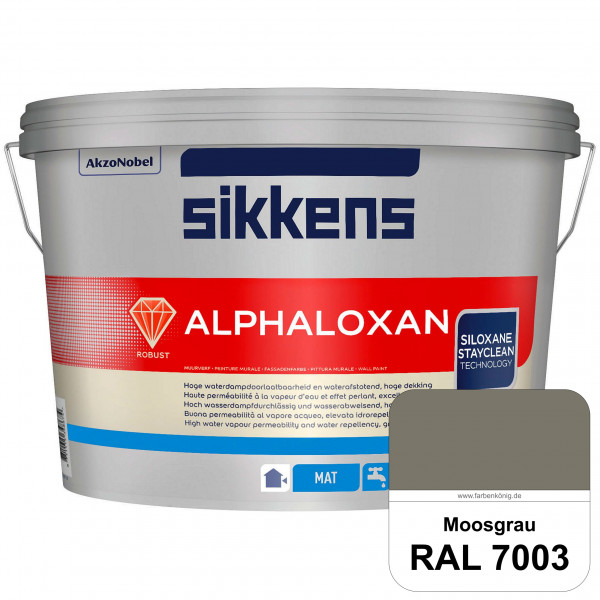 Alphaloxan (RAL 7003 Moosgrau) Professionelle Siliconharz-Fassadenfarbe (außen)
