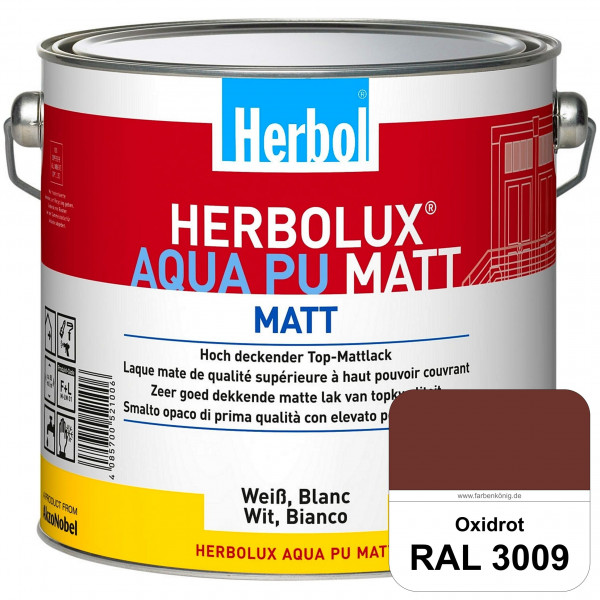 Herbolux Aqua PU Matt (RAL 3009 Oxidrot) Top-PU-Mattlack auf Wasserbasis (Innen)