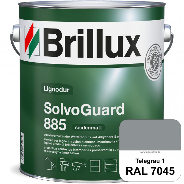 SolvoGuard 885 (RAL 7045 Telegrau 1) deckende oder lasierende seidenmatte Alkydharz-Holzfarbe für au