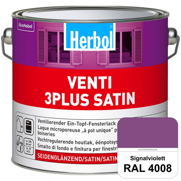 Venti 3Plus Satin (RAL 4008 Signalviolett) feuchtigkeitregulierender & seidenglänzender Ein-Topf-Fen