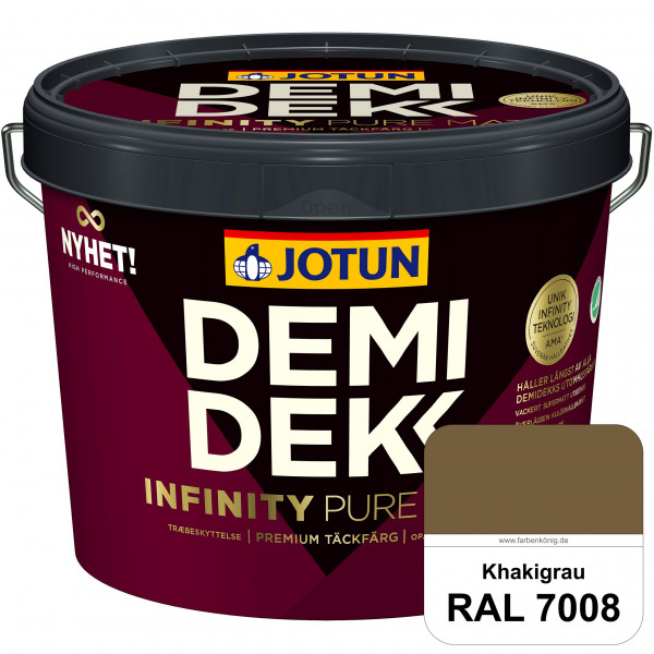 DEMIDEKK Infinity Pure Mat - Deckende, matte Holzfarbe (RAL 7008 Khakigrau)