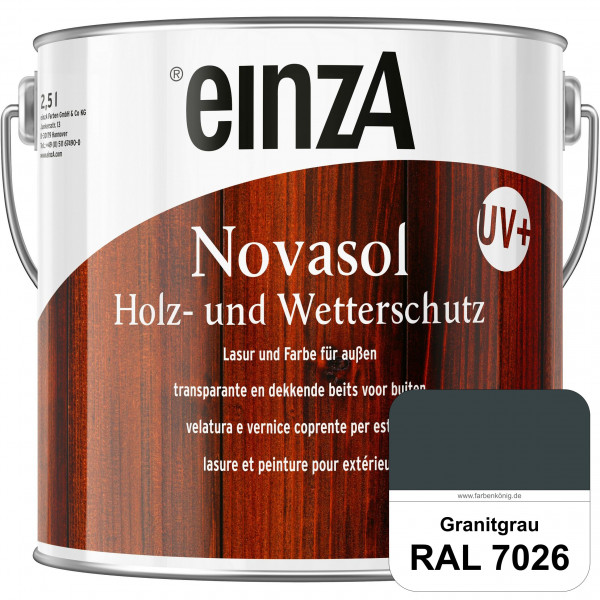 einzA Novasol HW Lasur (RAL 7026 Granitgrau) Lasierender Wetterschutz für außen