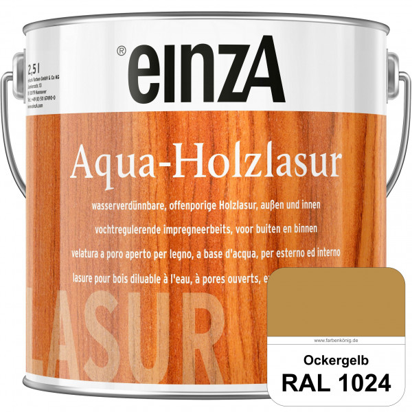 einzA Aqua-Holzlasur (RAL 1024 Ockergelb) wasserverdünnbare offenporige Holzlasur für Holzbauteile