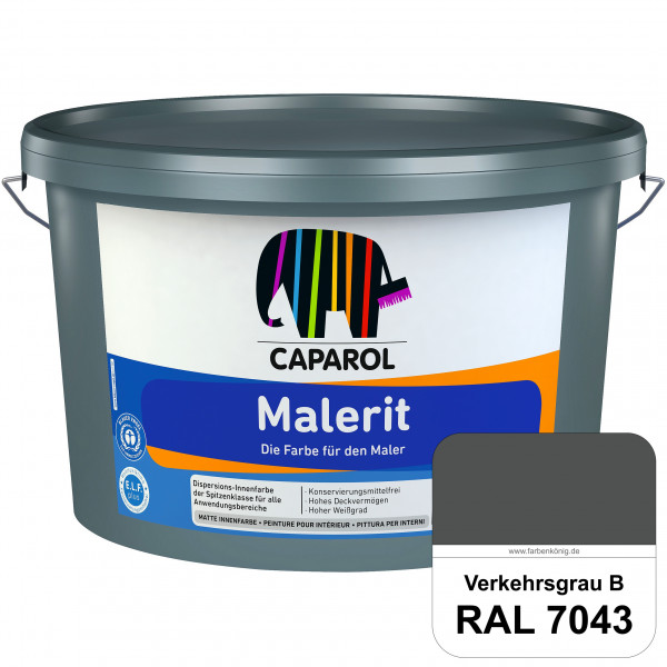 Malerit E.L.F. (RAL 7043 Verkehrsgrau B) matte Innenfarbe für Neu- & Renovierungsanstriche