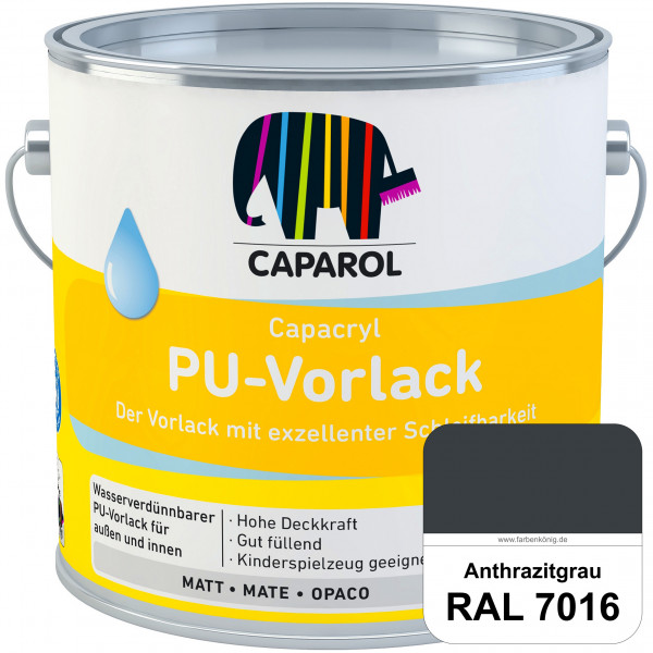 Capacryl PU-Vorlack (RAL 7016 Anthrazitgrau) wasserbasierter & gut füllender Vorlack (innen & außen)