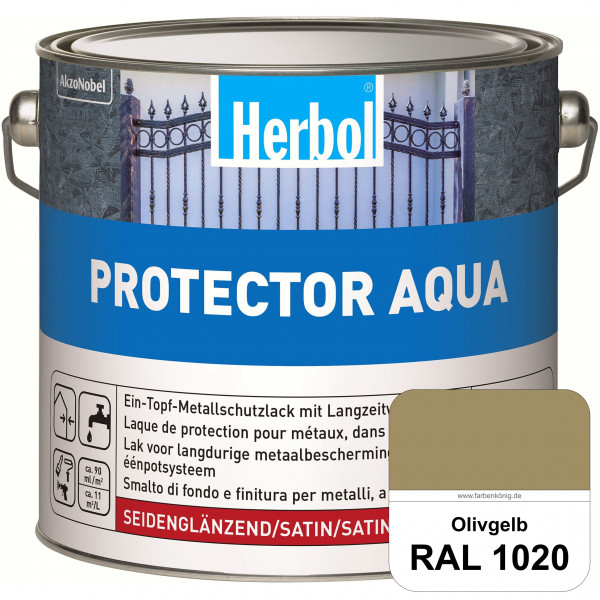Protector Aqua (RAL 1020 Olivgelb) Lack für Eisen, Stahl und NE-Metalle (Innen&Außen)