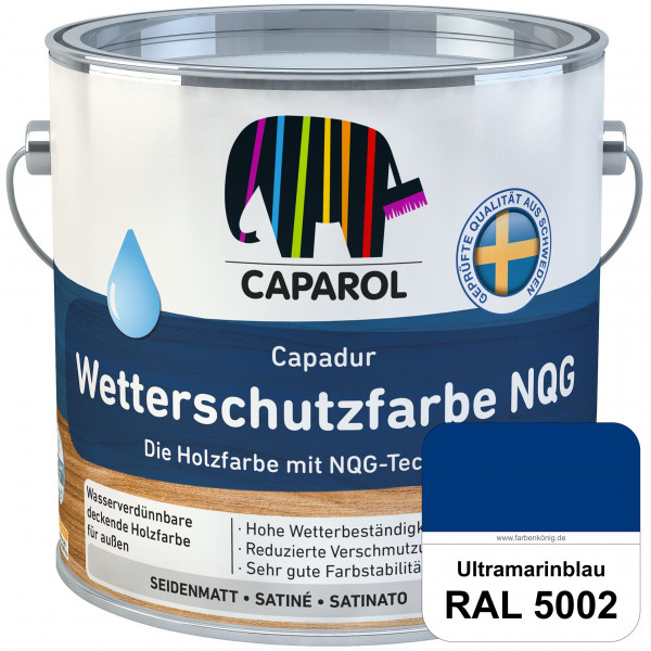 Capadur Wetterschutzfarbe NQG (RAL 5002 Ultramarinblau) Holzfarbe mit NQG-Technologie wasserbasiert