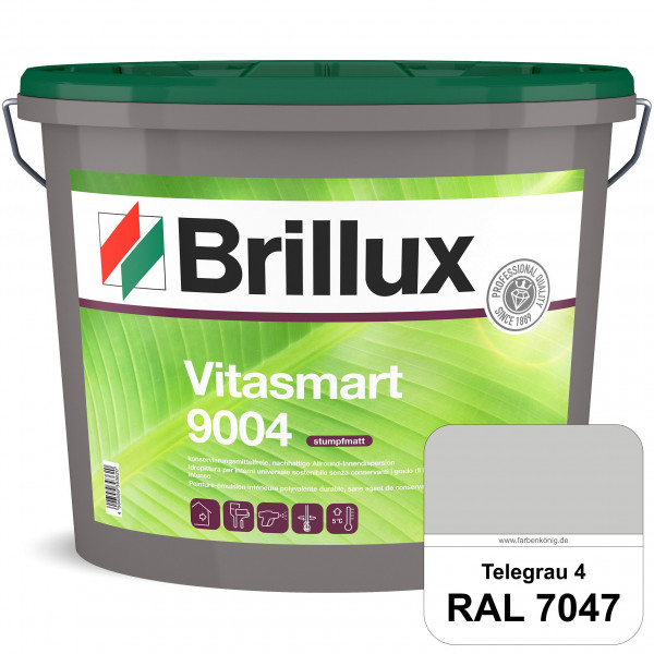Vitasmart 9004 (RAL 7047 Telegrau 4) Hochwertige matte konservierungsmittelfreie Innendispersion für