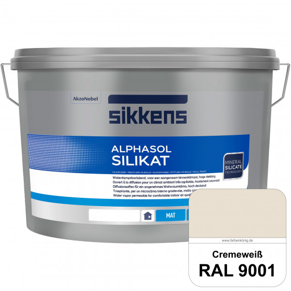 Alphasol Silikat (RAL 9001 Cremeweiß) Extrem matte Premium Wandfarbe auf SOL-Silikatbasis