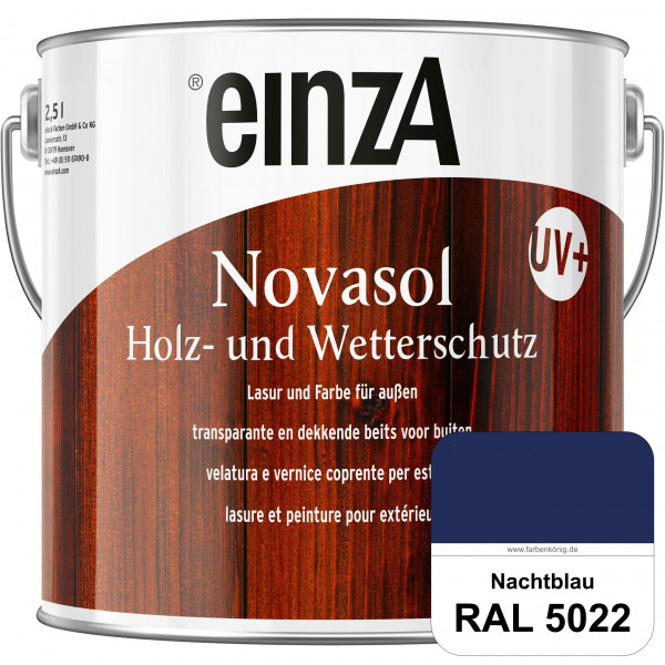 einzA Novasol HW Lasur (RAL 5022 Nachtblau) Lasierender Wetterschutz für außen