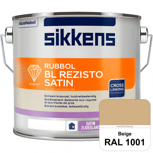 Rubbol BL Rezisto Satin (RAL 1001 Beige) seidenglänzender und strapazierfähiger Lack (wasserbasiert)