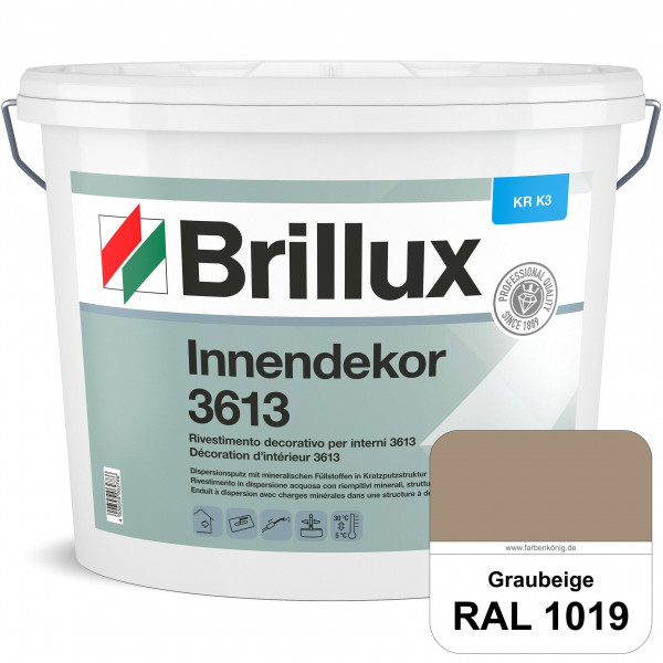 Innendekor ELF KR-K3 3613 (RAL 1019 Graubeige) Kratzputz nach zur Erzielung dekorativer und strapazi
