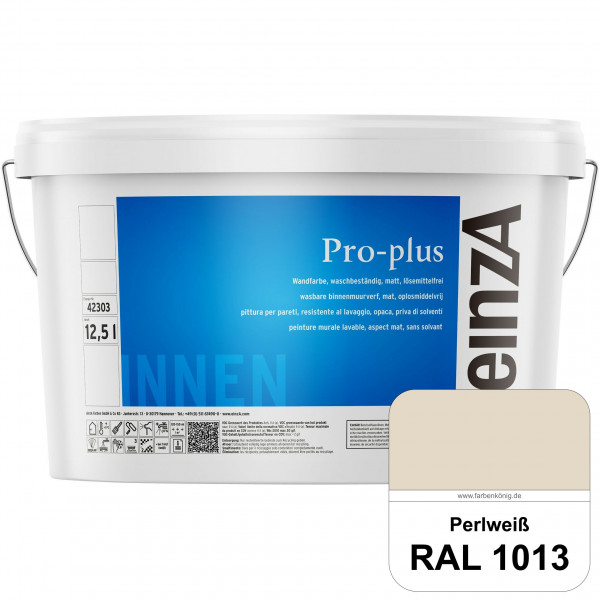 einzA Pro-plus (RAL 1013 Perlweiß) Lösemittelfreie waschbeständige Kunststoff-Dispersionsfarbe