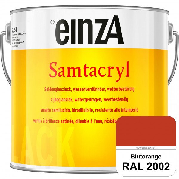 einzA Samtacryl (RAL 2002 Blutorange) wetterbeständige seidenglänzende Acryl-PU-Lackfarbe
