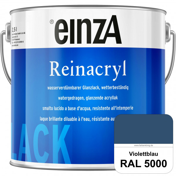 einzA Reinacryl (RAL 5000 Violettblau) wetterbeständige glänzende Acryl-PU-Lackfarbe