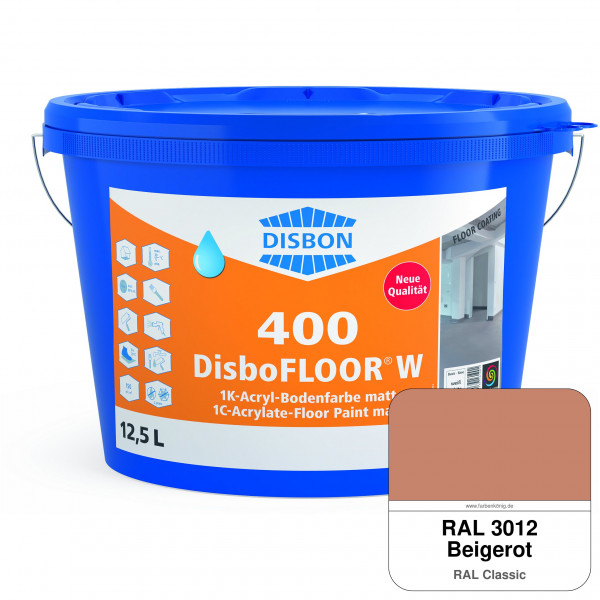 DisboFLOOR W 400 1K-Acryl-Bodenfarbe (RAL 3012 Beigerot)