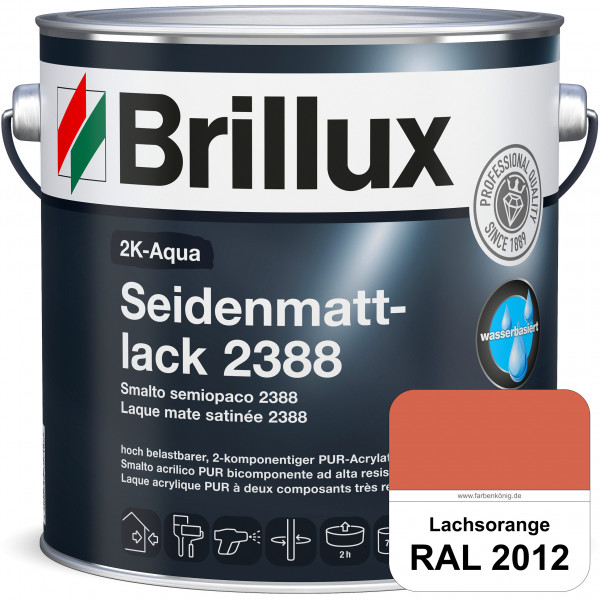 2K-Aqua Seidenmattlack 2388 (RAL 2012 Lachsorange) mechanisch und chemisch hoch belastbar für außen