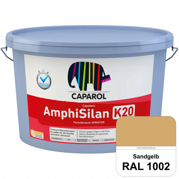 Capatect AmphiSilan Fassadenputz K 20 Winter/SPRINTER (RAL 1002 Sandgelb) Verarbeitungsfertiger Sili