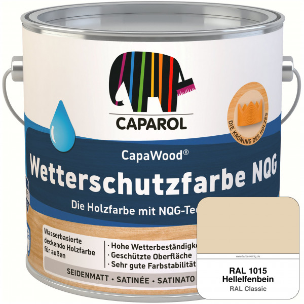CapaWood® Wetterschutzfarbe NQG (RAL 1015 Hellelfenbein) - ersetzt Capadur Wetterschutzfarbe NQG