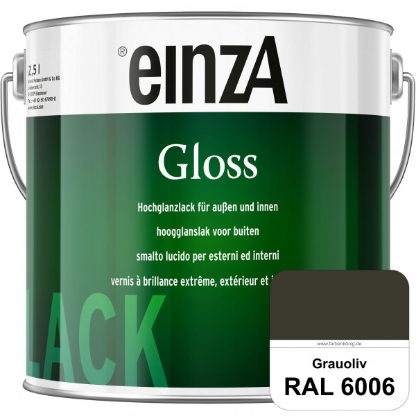 einzA Gloss (RAL 6006 Grauoliv) Hochwertiger Alkydharzlack in Premium-Qualität, hochglänzend.