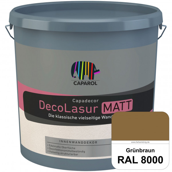 Capadecor DecoLasur Matt (RAL 8000 Grünbraun) Matte Lasurfarbe auf Dispersionsbasis (innen)