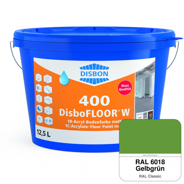 DisboFLOOR W 400 1K-Acryl-Bodenfarbe (RAL 6018 Gelbgrün)