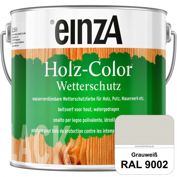 einzA Holz-Color (RAL 9002 Grauweiß) Wetterschutzfarbe für außen