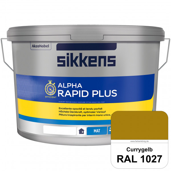 Alpha Rapid Plus (RAL 1027 Currygelb) Hochwertige & stumpfmatte Wandfarbe für mittlere Belastungen