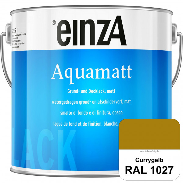 einzA Aquamatt (RAL 1027 Currygelb) Wasserverdünnbare Vorstreichfarbe & matte Lackfarbe