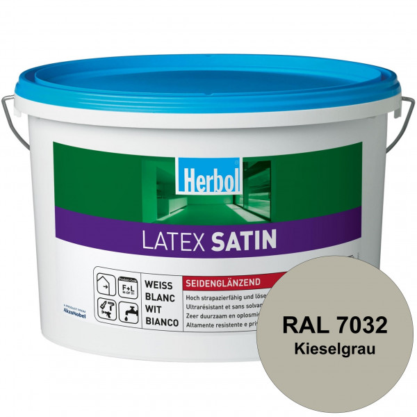 Latex Satin (RAL 7032 Kieselgrau) Seidenglänzende Latexfarbe mit hoher Strapazierfähigkeit