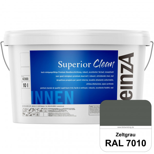einzA Superior Clean (RAL 7010 Zeltgrau) Hoch reinigungsfähige, stumpfmatte Premium-Wandbeschichtung