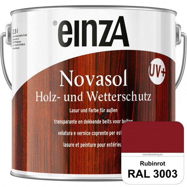 einzA Novasol HW Farbe (RAL 3003 Rubinrot) Deckender Wetterschutz für außen