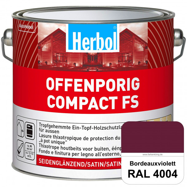 Offenporig Compact FS (RAL 4004 Bordeauxviolett) Rationelle & thixotrope Ein-Topf-Holzlasur (außen)