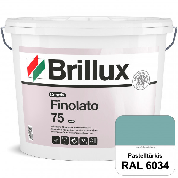 Creativ Finolato 75 (RAL 6034 Pastelltürkis) Verarbeitungsfertige, quarzgefüllte Dispersionsfarbe fü