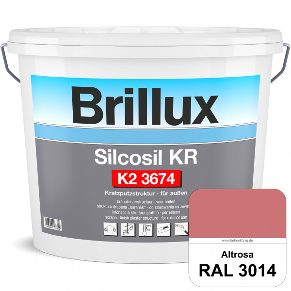 Silcosil KR K2 3674 mit Protect (RAL 3014 Altrosa) siliconverstärkter Dekorputz, Kratzputzstruktur,