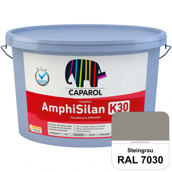 Capatect AmphiSilan Fassadenputz K 30 Winter/SPRINTER (RAL 7030 Steingrau) Verarbeitungsfertiger Sil