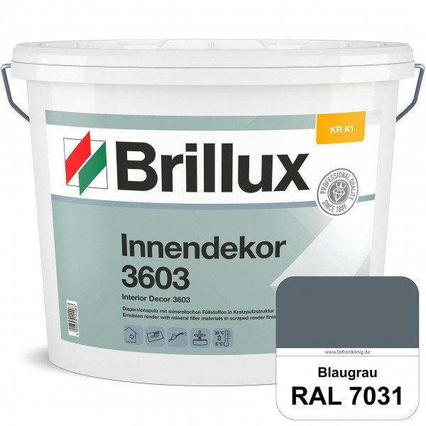 Innendekor ELF KR-K1 3603 (RAL 7031 Blaugrau) Kratzputz nach zur Erzielung dekorativer und strapazie