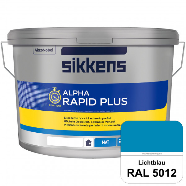 Alpha Rapid Plus (RAL 5012 Lichtblau) Hochwertige & stumpfmatte Wandfarbe für mittlere Belastungen
