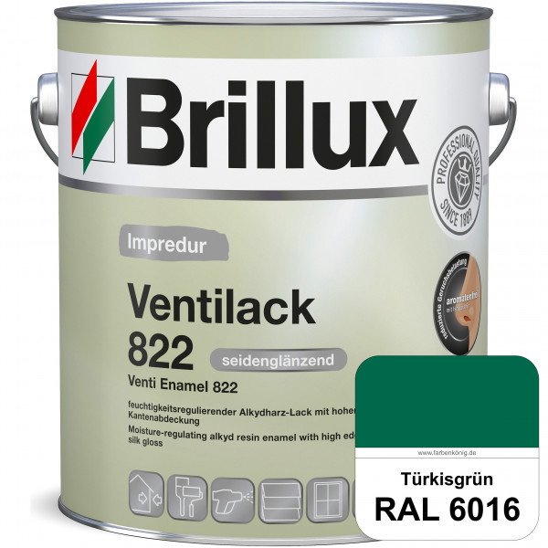 Impredur Ventilack 822 (RAL 6016 Türkisgrün) Seidenglanzlack (lösemittelhaltig) Fenster & Türen inne