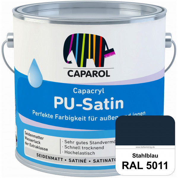 Capacryl PU-Satin (RAL 5011 Stahlblau) hochwertige Zwischen-/ Schluss­lackierungen für grundierte Ho