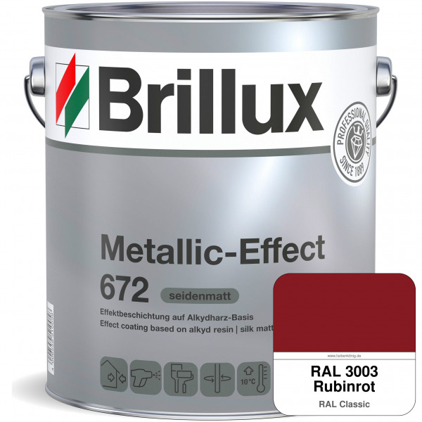 Metallic-Effect 672 (RAL 3003 Rubinrot) schnell trocknender Alkydharzlack für Metalleffekte (innen&a