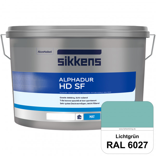 Alphadur HD SF (RAL 6027 Lichtgrün) matte hochdeckende waschbeständige Innenwandfarbe