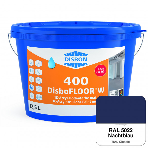 DisboFLOOR W 400 1K-Acryl-Bodenfarbe (RAL 5022 Nachtblau)