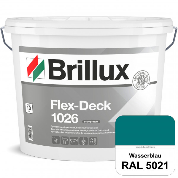 Flex-Deck ELF 1026 (RAL 5021 Wasserblau) Hochwertige Innendispersion für Decken mit Installationen &