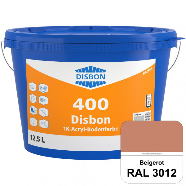 Disbon 400 1K-Acryl-Bodenfarbe (RAL 3012 Beigerot) Dispersionsbeschichtung für mineralische Bodenflä