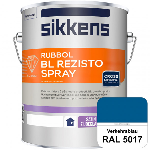 Rubbol BL Rezisto Spray (RAL 5017 Verkehrsblau) Hochwertiger, strapazierfähiger Airlesslack für (inn