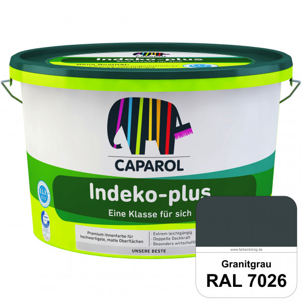 Indeko-plus (RAL 7026 Granitgrau) doppeldeckende matte & hochwertige Innenfarbe